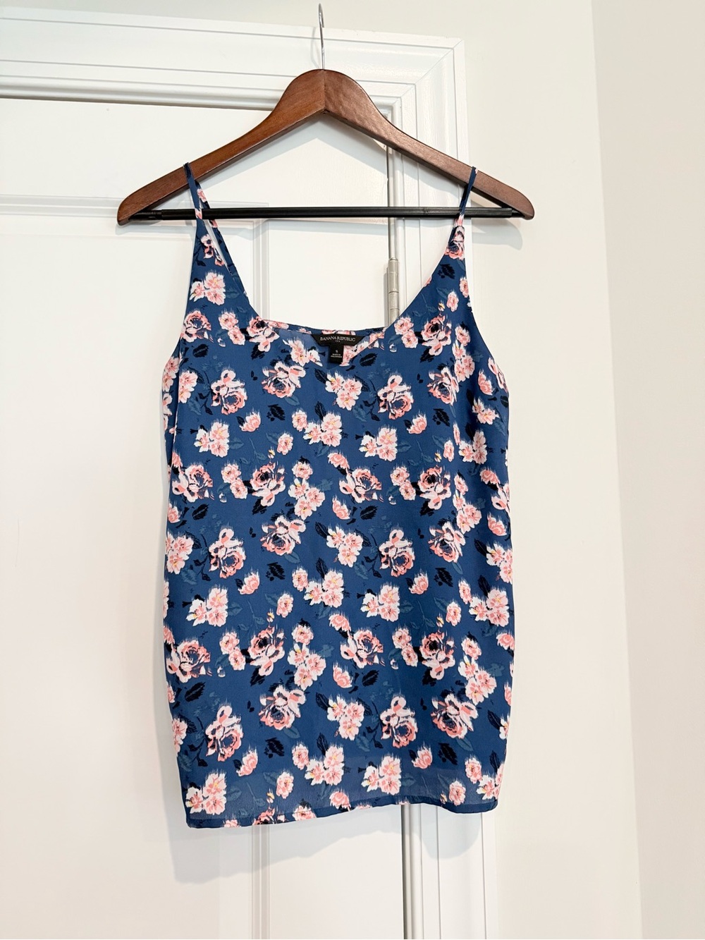 Banana Republic Blue Floral Spaghetti Strap Cami